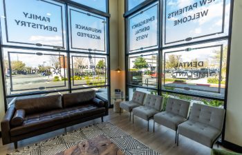 Interior of the patient waiting room at DNTL Hub General & Implant Dentistry.