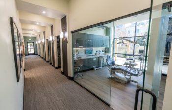Interior of the hallway at DNTL Hub General & Implant Dentistry.