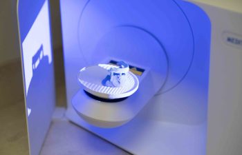 Digital dental scanner in action at the dental lab.